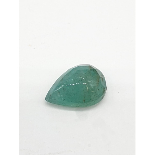 407 - 2.04 Cts Natural emerald. Pear shaped. ITLGR certification included.