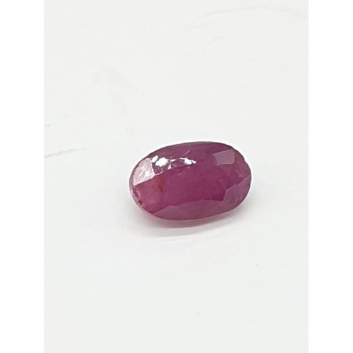 575 - 2.27 Cts Natural ruby. Purplish red in colour. Oval mixed cut stone. GJSPC certification included.