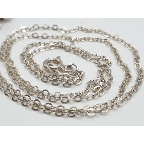 127 - Silver Chain and Stone Set 'Star of David', having a Chai to the centre in pierced cut out fashion. ... 