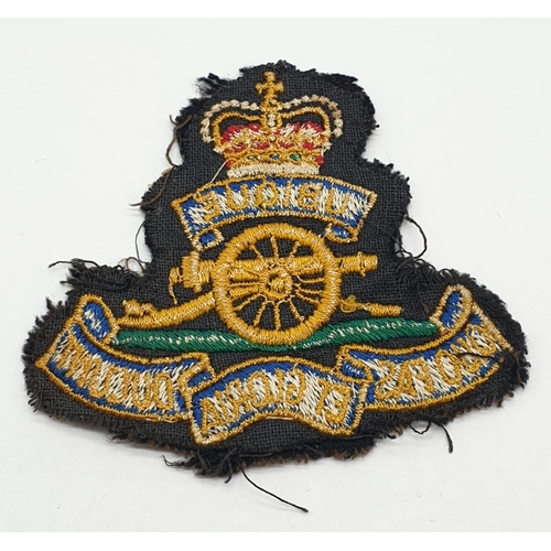 84 - Vintage Royal Artillery Blazer Badge. Height 8cm, Width 8.5cm.