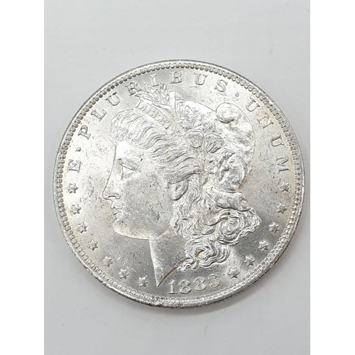 297 - Silver 1883 Morgan dollar. New Orleans mint. Condition is brilliant plus, almost uncirculated.Having... 