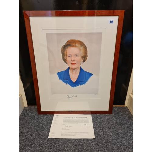 10 - A framed and glazed limited edition fully authenticated lithographic print of the Rt. honourable Bar... 