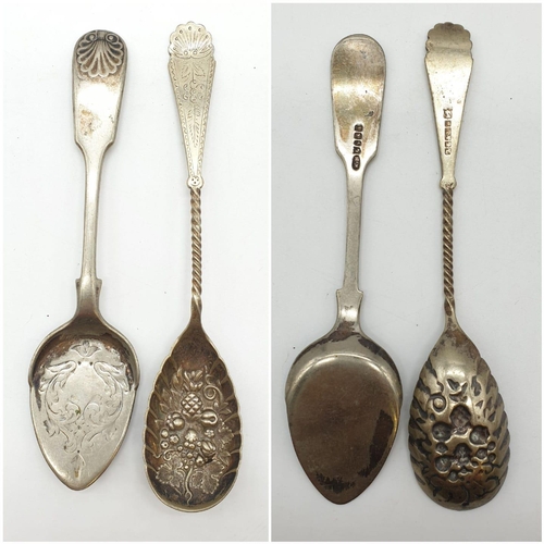 139 - Mixed selection of silver spoons, 8 spoons, 1 knife. Total weight 200 grams