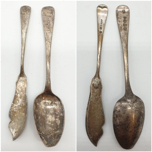 139 - Mixed selection of silver spoons, 8 spoons, 1 knife. Total weight 200 grams