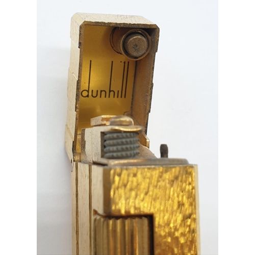 250 - Gold plated Dunhill lighter, 6.5cm long approx in good condition