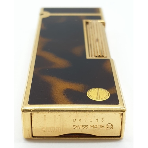 255 - Dunhill tortoiseshell lighter in good condition