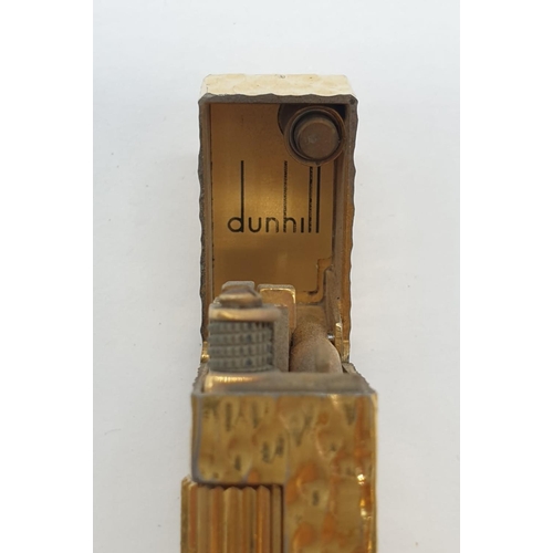 270 - Dunhill lighter gilt barked finish, good condition