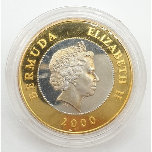 342 - 925 silver Queen Mother Centenary 2000 Bermuda one dollar coin. Uncirculated. Weight 28.6 grams