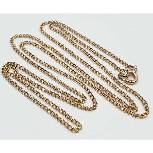 413 - 9ct gold chain, length 32cm.