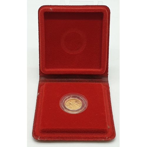 44 - 1980 proof half sovereign, 4g of 22ct gold untouched in capsule.