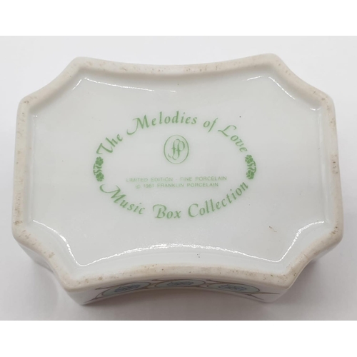 660 - Franklin porcelain 'Melodies of Love' music box - 'Tonight we Love'. In working order.