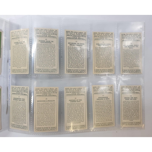 666 - Set of 50 1934 John Player & Sons 'Hints on Association Football' cards (adhesive)  Encapsulated in ... 