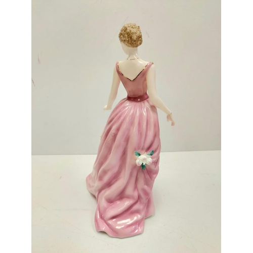 696 - 4x elegant bone china ladies of fashion figurines by Coalport, Royal Doulton and Royal Worcester, 23... 