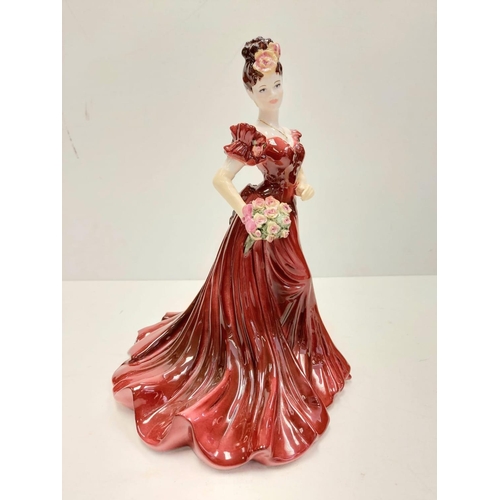 696 - 4x elegant bone china ladies of fashion figurines by Coalport, Royal Doulton and Royal Worcester, 23... 