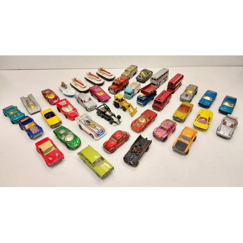 706 - Collection of 32x matchbox vehicles and 4x boats (AF)