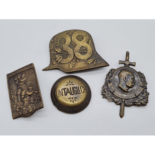 454 - 4 x WW1 Austrian Campaign Pins.