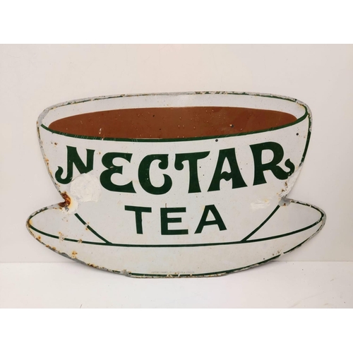 552 - A vintage metal advertising sign for 'Nectar Tea'. 54x32cm.