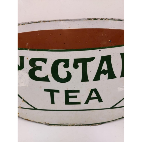 552 - A vintage metal advertising sign for 'Nectar Tea'. 54x32cm.