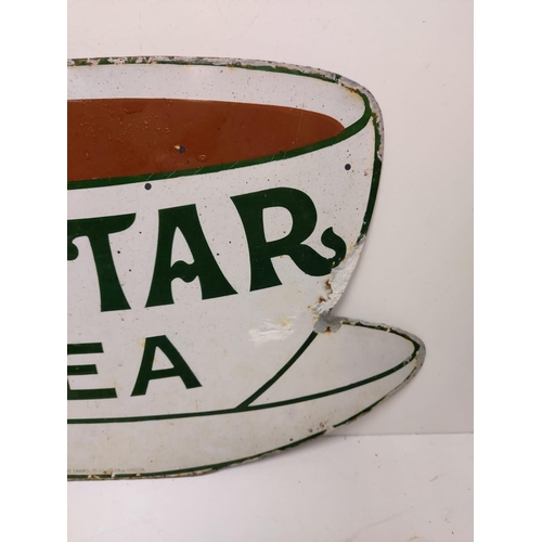 552 - A vintage metal advertising sign for 'Nectar Tea'. 54x32cm.