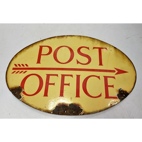 556 - A cast-iron, double sided, Royal Mail, oval Post Office sign. Circa 1960's. 46 x 29cm.