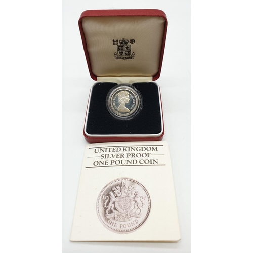 560 - ROYAL MINT 1983 SILVER PROOF £1 COIN SILVER 9.5G