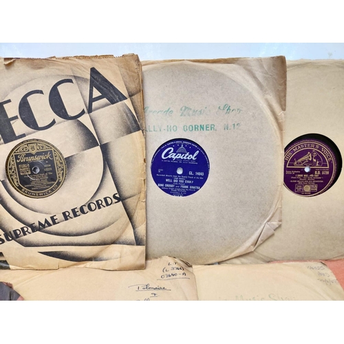 604 - 14 rare 78' records & 3 x 45' records. Including a duet with Bing Crosby & Frank Sinatra.