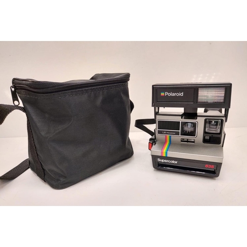 608 - Polaroid Super-colour 635 camera, featuring iconic Polaroid rainbow stripe. Compatible with 600 type... 