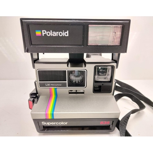 608 - Polaroid Super-colour 635 camera, featuring iconic Polaroid rainbow stripe. Compatible with 600 type... 