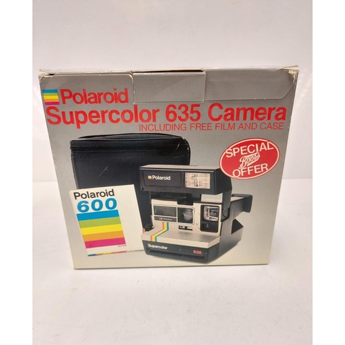 608 - Polaroid Super-colour 635 camera, featuring iconic Polaroid rainbow stripe. Compatible with 600 type... 