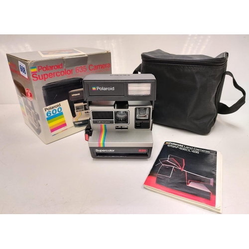 608 - Polaroid Super-colour 635 camera, featuring iconic Polaroid rainbow stripe. Compatible with 600 type... 