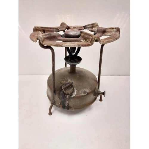 617 - 2 Vintage Paraffin stove burners by Primus. Supplied in separate metal cases. 25cm height.