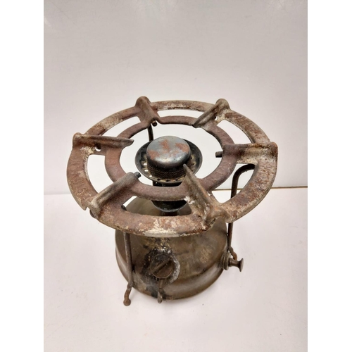 617 - 2 Vintage Paraffin stove burners by Primus. Supplied in separate metal cases. 25cm height.