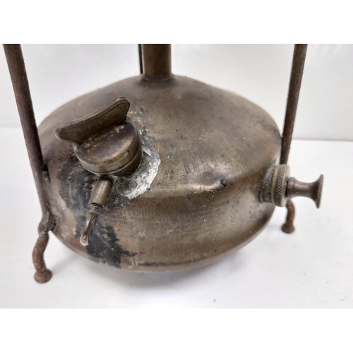 617 - 2 Vintage Paraffin stove burners by Primus. Supplied in separate metal cases. 25cm height.