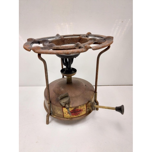 617 - 2 Vintage Paraffin stove burners by Primus. Supplied in separate metal cases. 25cm height.