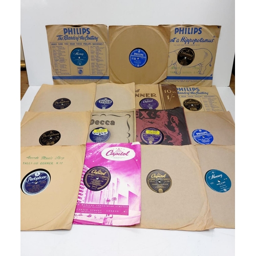 625 - 15 rare vintage 78' records including 'The Great Pretender' by The Platters & 'I Believe' by Frankie... 