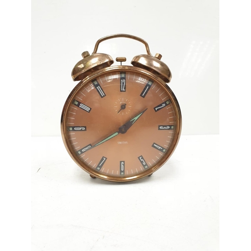 626 - 3 vintage Smiths clocks. (i) wooden mantel clock, 16.5 x 17.5 cm approx. (ii) wooden mantel clock wi... 