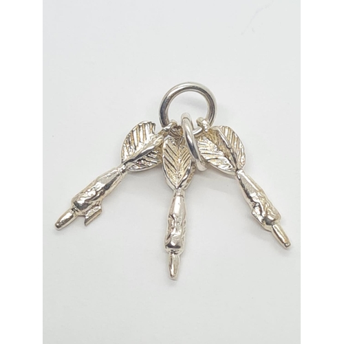 648 - Sterling silver darts charm/pendant