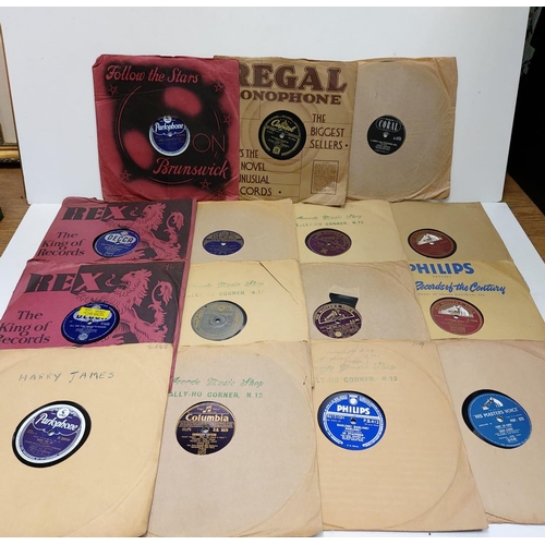 704 - 15 rare vintage 78' records including Parlaphone, Decca, Capital and Coral.