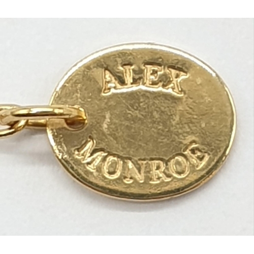 459 - Alex Monroe Baby Bee Bracelet Sterling Silver with Gold Vermeil, weight 4.7g