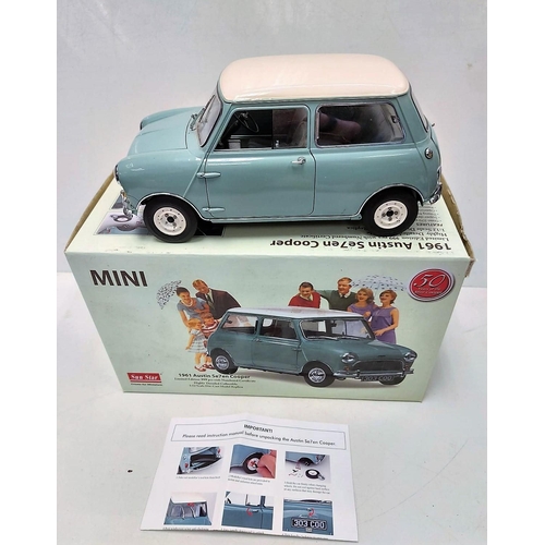 572 - A limited edition, sun star model 1961 Austin Seven Cooper. Good condition with box. 1:12 scale. 
L2... 