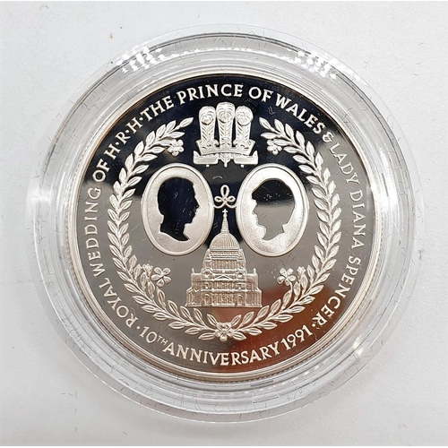 574 - ROYAL MINT 1991 £2 FALKLAND ISLANDS ROYAL WEDDING 10 YEAR ANNIVERSARY SILVER 28.28G