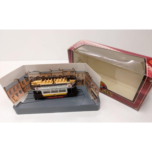 579 - Vintage Corgi diecast tramlines models. Good condition with boxes. 24x12cm.