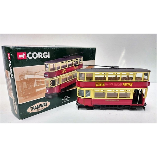 580 - 3 limited vintage Corgi tramway diecast models. Good condition with boxes. 15x10cm.