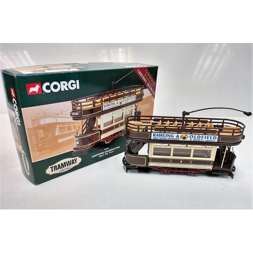 580 - 3 limited vintage Corgi tramway diecast models. Good condition with boxes. 15x10cm.