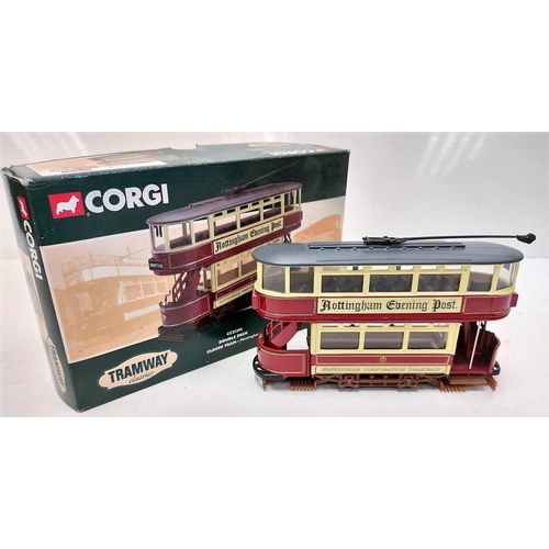 580 - 3 limited vintage Corgi tramway diecast models. Good condition with boxes. 15x10cm.