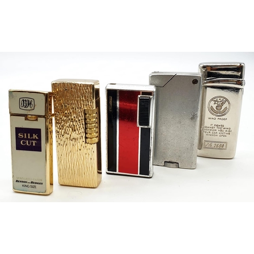 668 - A selection of 5 vintage lighters.