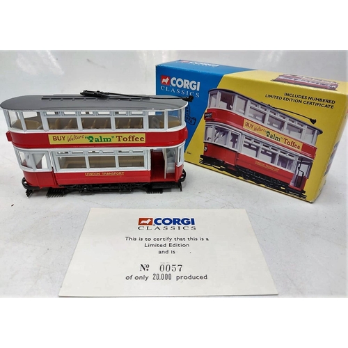 584 - 2 Diecast Corgi Classic Tram Models. Limited Edition with certificates. Height: 10cm.