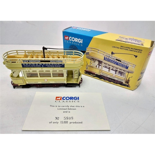 584 - 2 Diecast Corgi Classic Tram Models. Limited Edition with certificates. Height: 10cm.