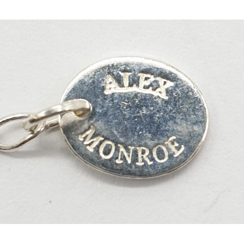 467 - Alex Monroe Feather pendant on extendable Necklace, Sterling Silver weight 2.9g approx