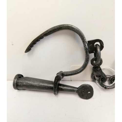 521 - Pair of vintage metal shackles/handcuffs